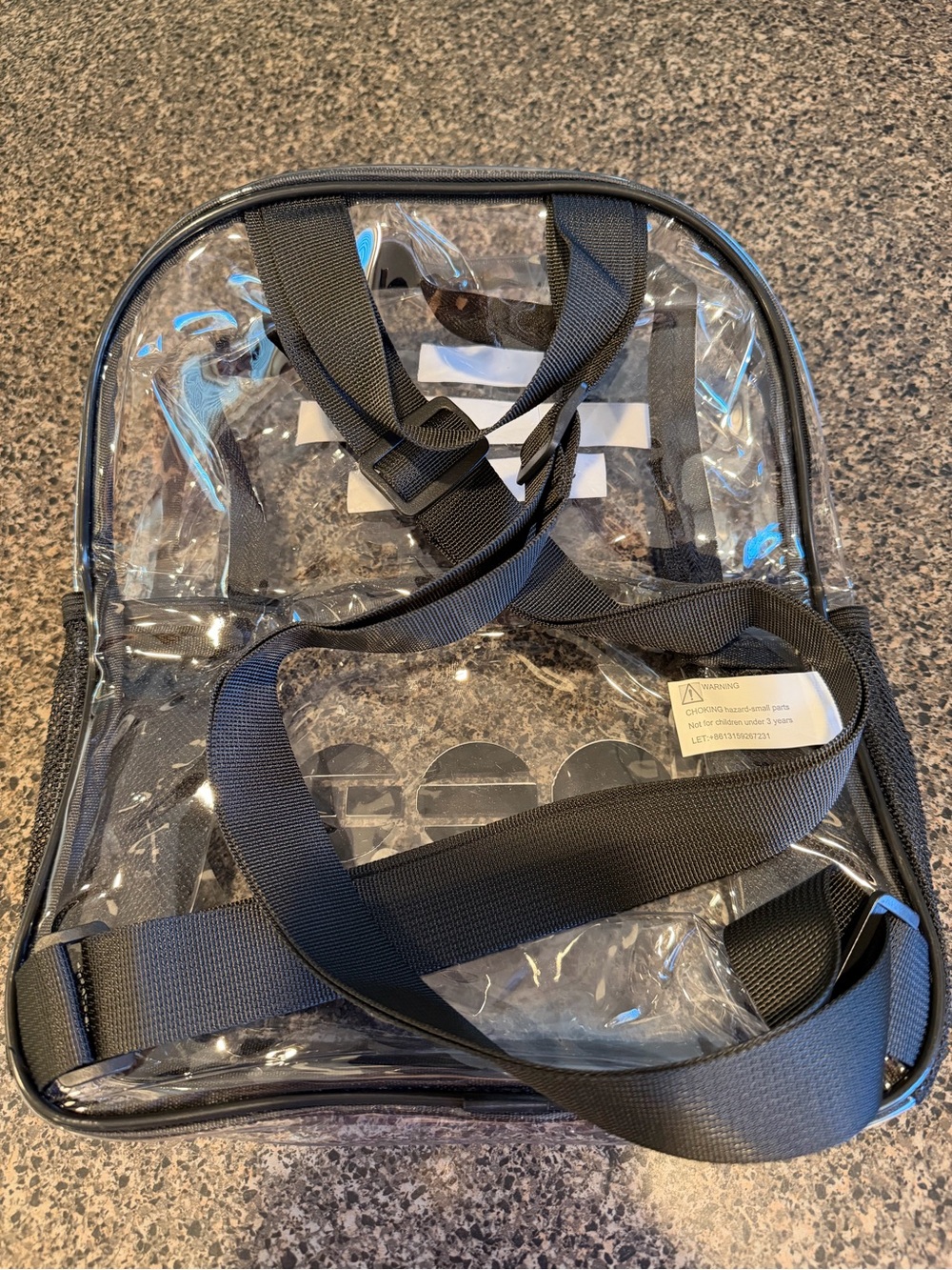 BTS Clear World Tour Inspired Concert Backpack - Black/Red 9.5"L x 6"W x 11.5"H - Picture 2 of 2